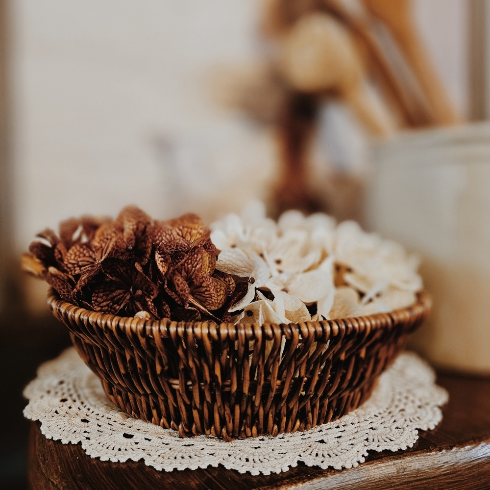 Woven Rattan Brown Basket